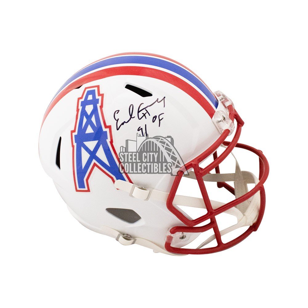 Earl Campbell HOF Autographed Oilers Replica Speed Full-Size Football Helmet  - JSA COA