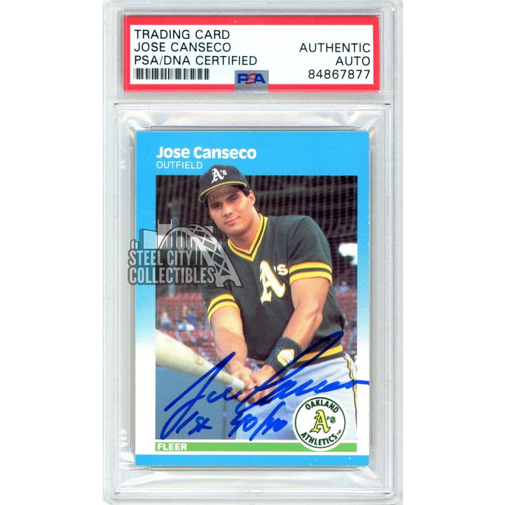  Jose Canseco Signed Oakland A's Yellow Throwback