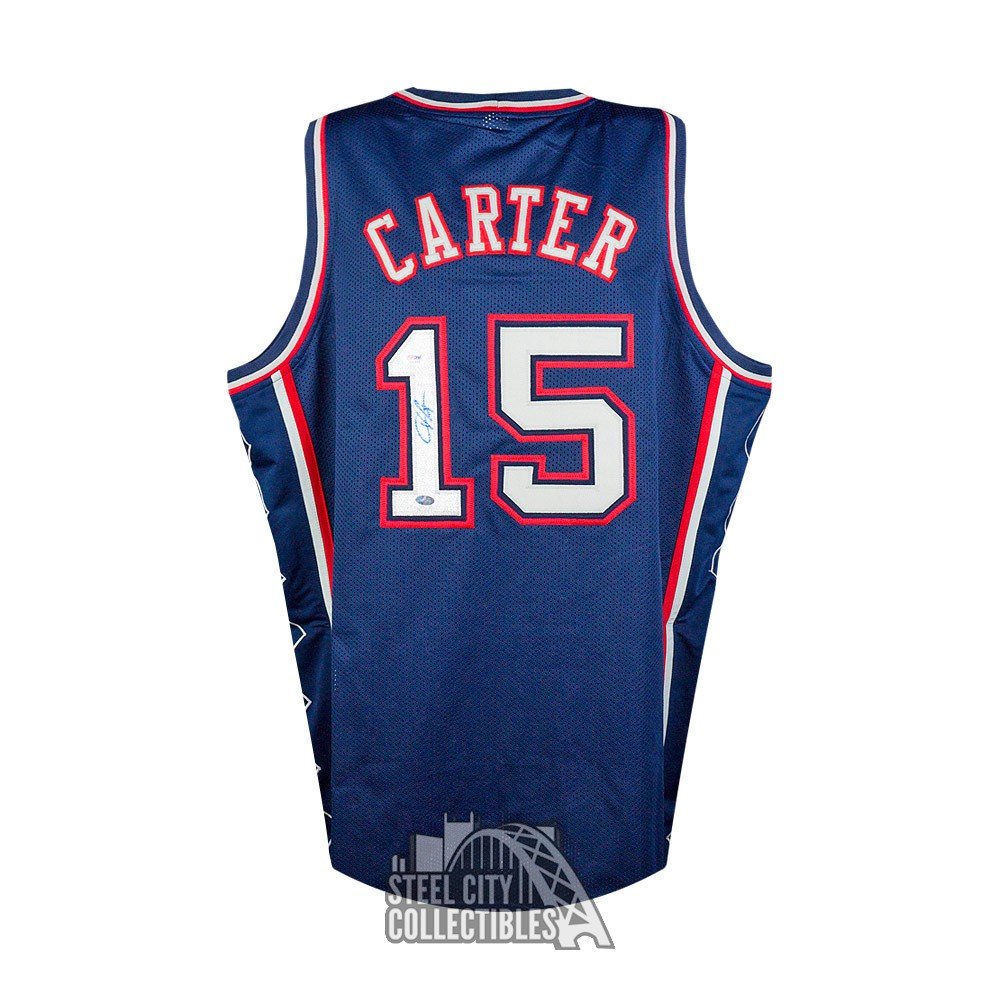 Vince Carter Autographed New York Custom Blue Basketball Jersey - PSA ...