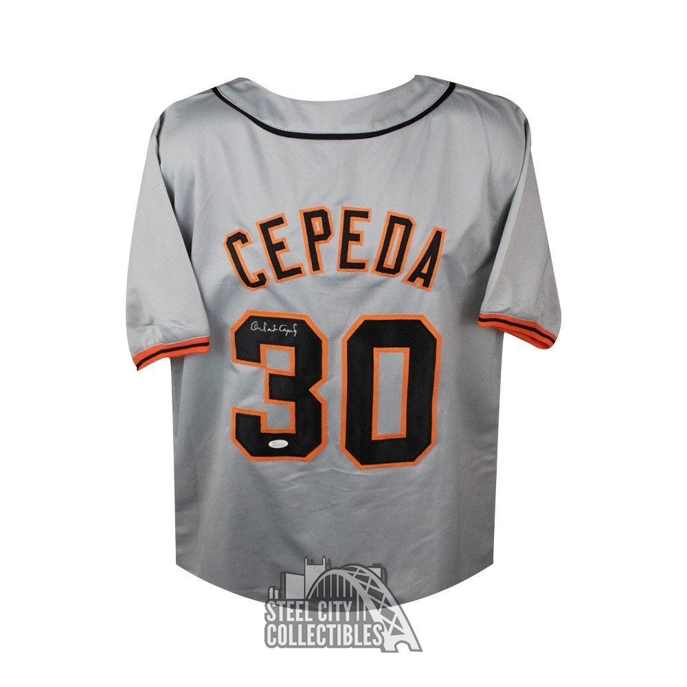 Orlando Cepeda Autographed San Francisco Gray Custom Baseball Jersey - JSA  COA