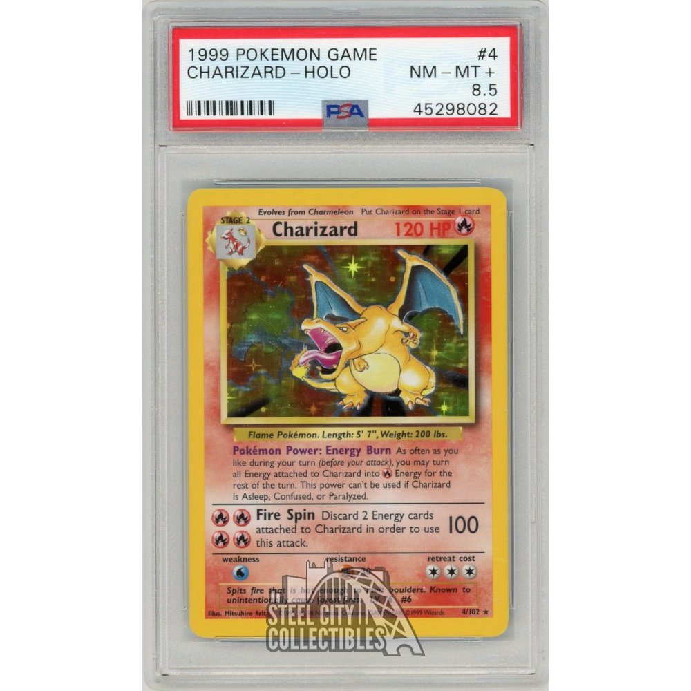 1999 Charizard Pokemon Base Set Holo Card 4/102 PSA 8.5 | Steel City ...