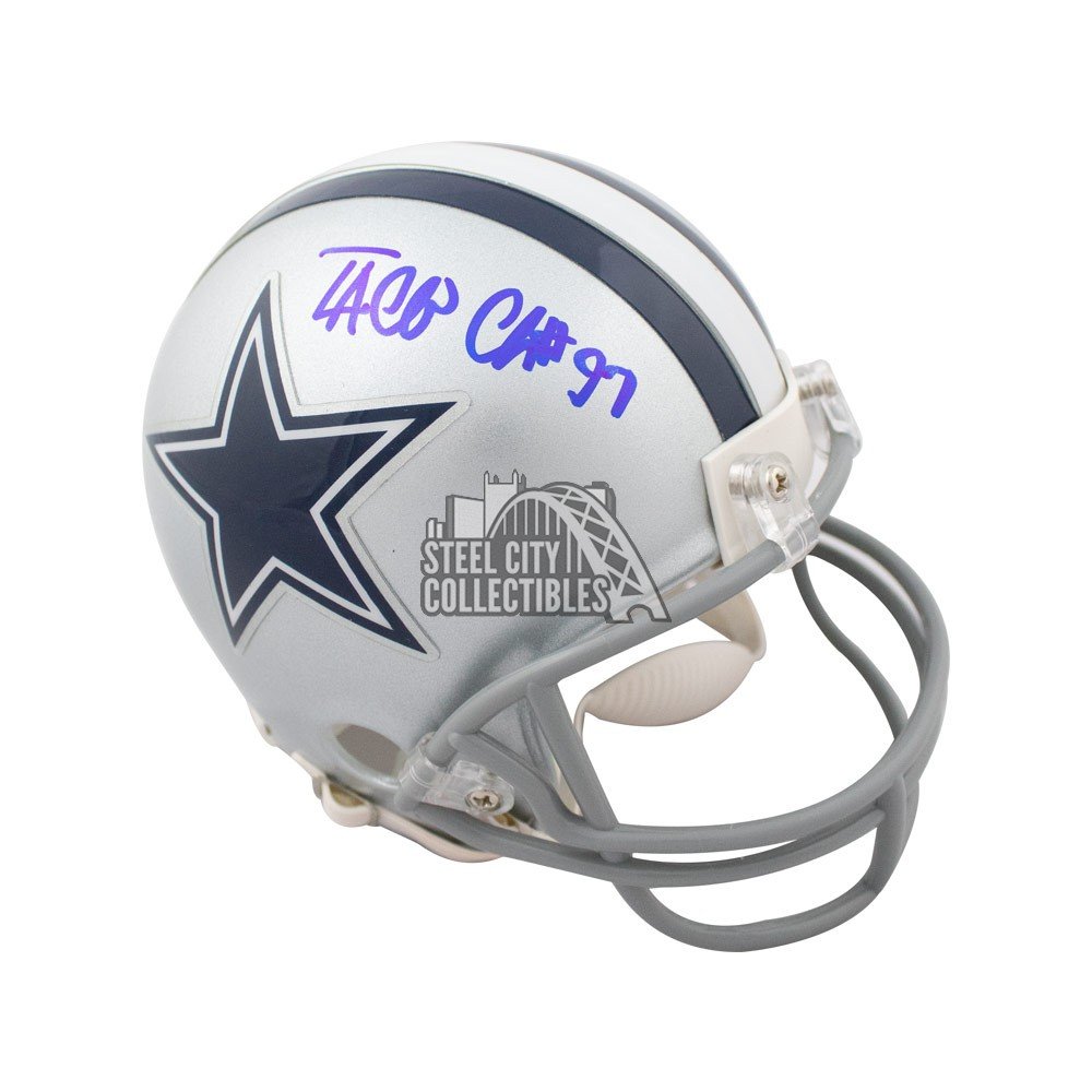 Taco Charlton Autographed/Signed Dallas Cowboys Ice Mini Helmet JSA 31875