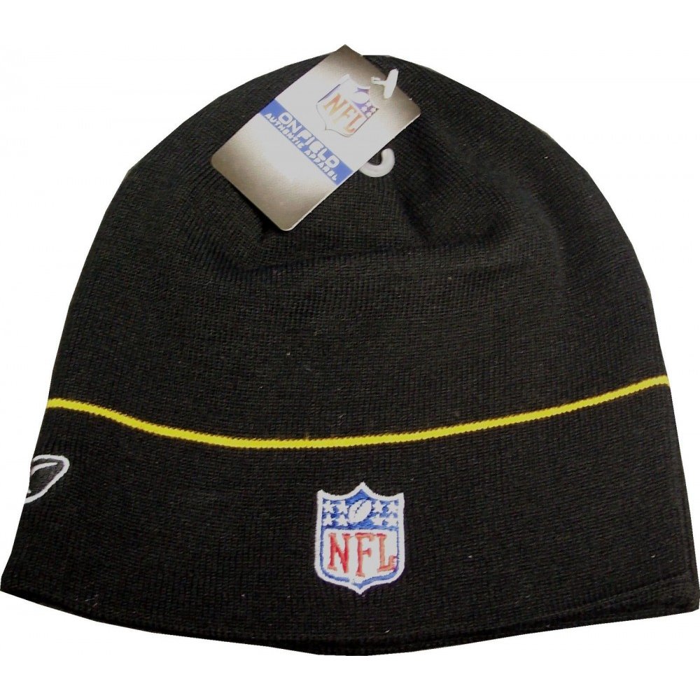 Pittsburgh Steelers Reebok NFL Uncuffed Black Knit Hat - Youth