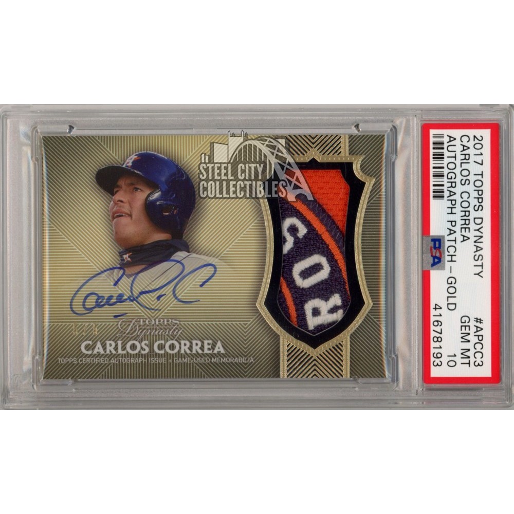 Carlos Correa 2017 Topps Dynasty Autograph Patch Card #AP-CC3 5/5