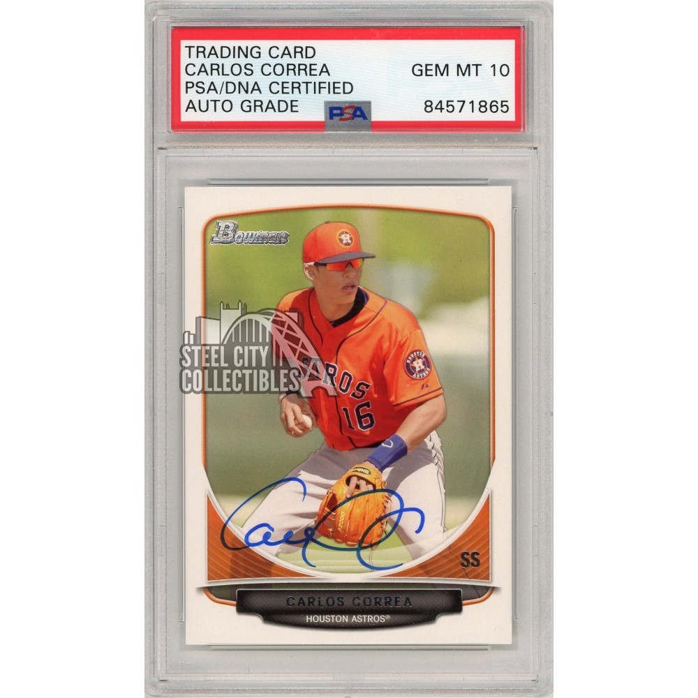 Carlos Correa 2013 Bowman Baseball Autograph Card #TP-10 PSA/DNA 10