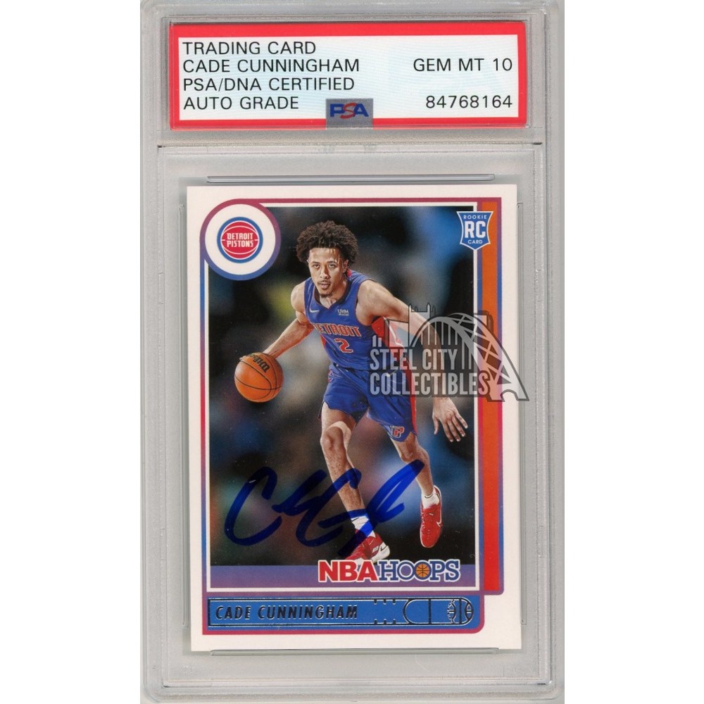 Cade Cunningham 2021-22 Panini Hoops Autograph Rookie Card #201