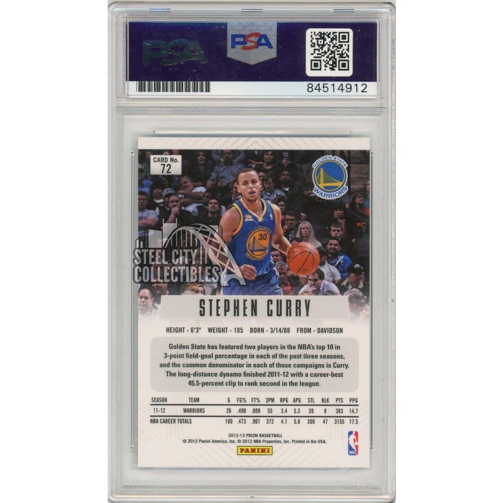Stephen Curry 2012-13 Panini Prizm Autograph Card #72 - PSA/DNA 10