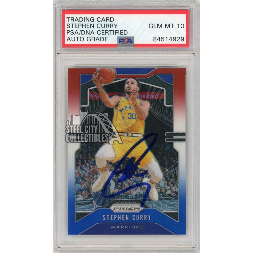 Stephen Curry 2019-20 Panini Prizm Autograph Red/White/Blue Prizm