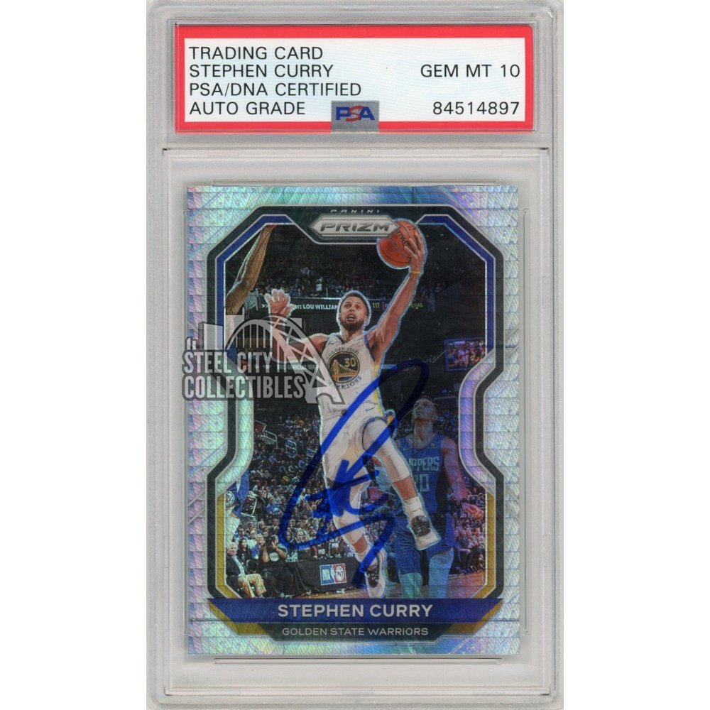 Stephen Curry 2020-21 Panini Prizm Autograph Hyper Prizm Card #159 ...