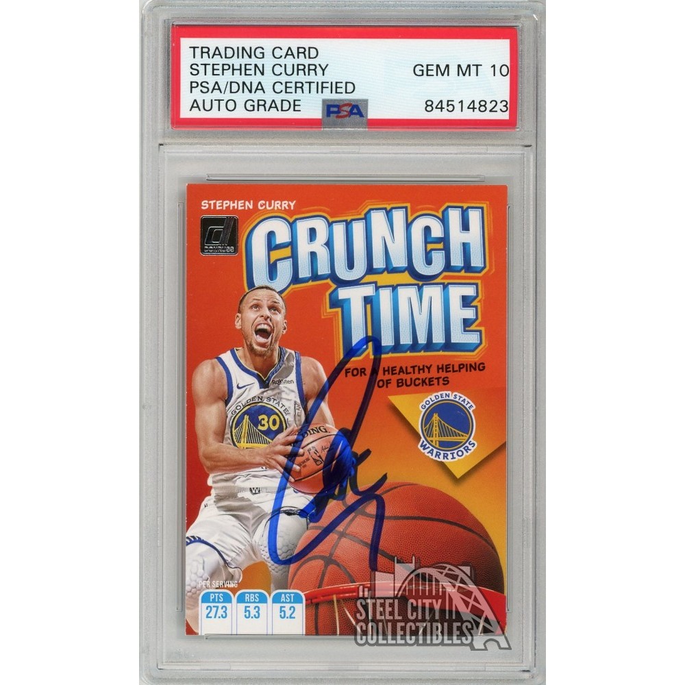 Stephen Curry 2019-20 Panini Donruss Autographed Crunch Time Card