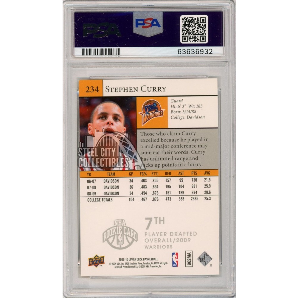 Stephen Curry 2009-10 Upper Deck Basketball Autograph Draft Edition Rookie  Card #34 BAS 10