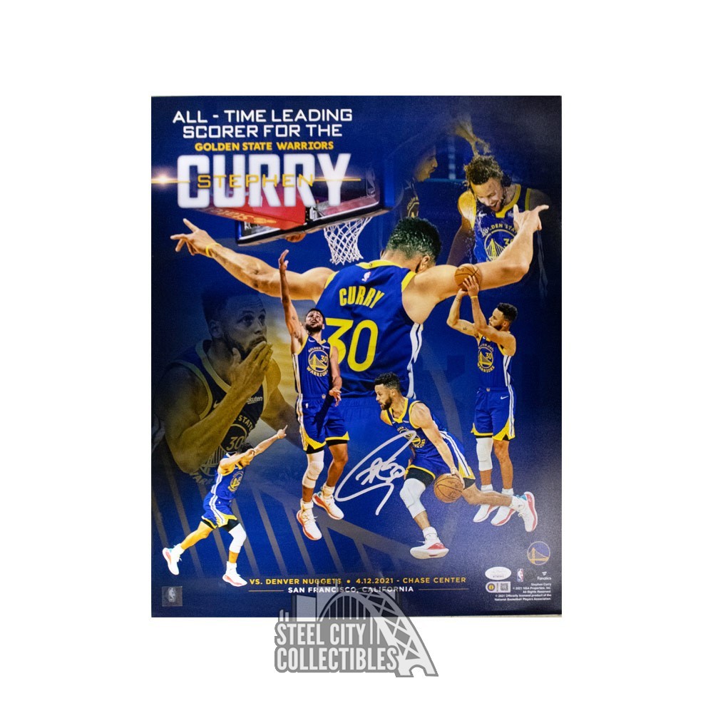 Stephen Curry Autographed Golden State Warriors Blue Nike Swingman B2B MVP  Insc Jersey - BAS