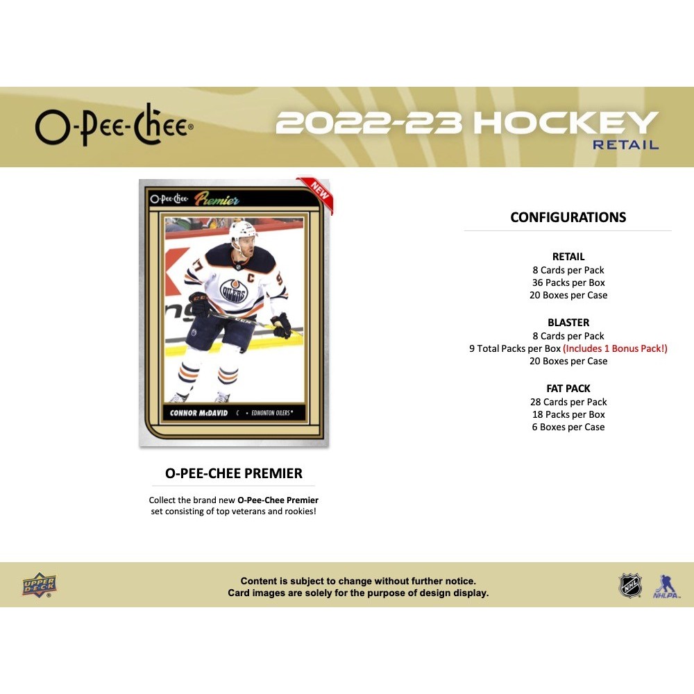 NEW* 2022-23 Upper Deck O-PEE-CHEE Hobby Hockey, Pack