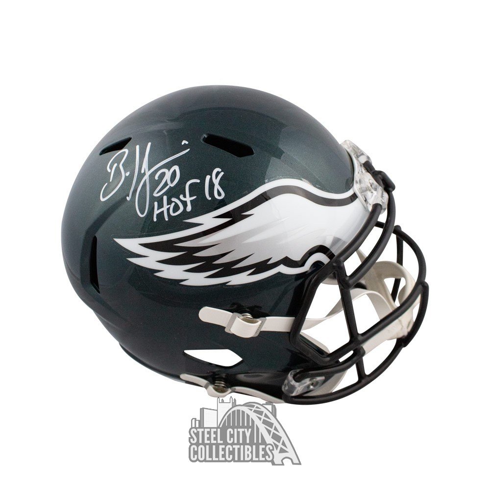 Brian Dawkins Autographed Philadelphia Eagles Flat White Replica Full-Size  Football Helmet - JSA COA