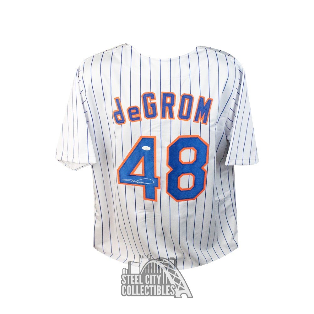 Jacob deGrom White New York Mets Autographed Jersey - Hand Painted