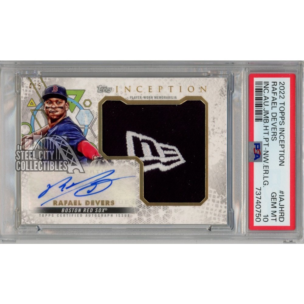 Rafael Devers 2022 Topps Inception Autograph New Era Logo Patch Card 4/ ...