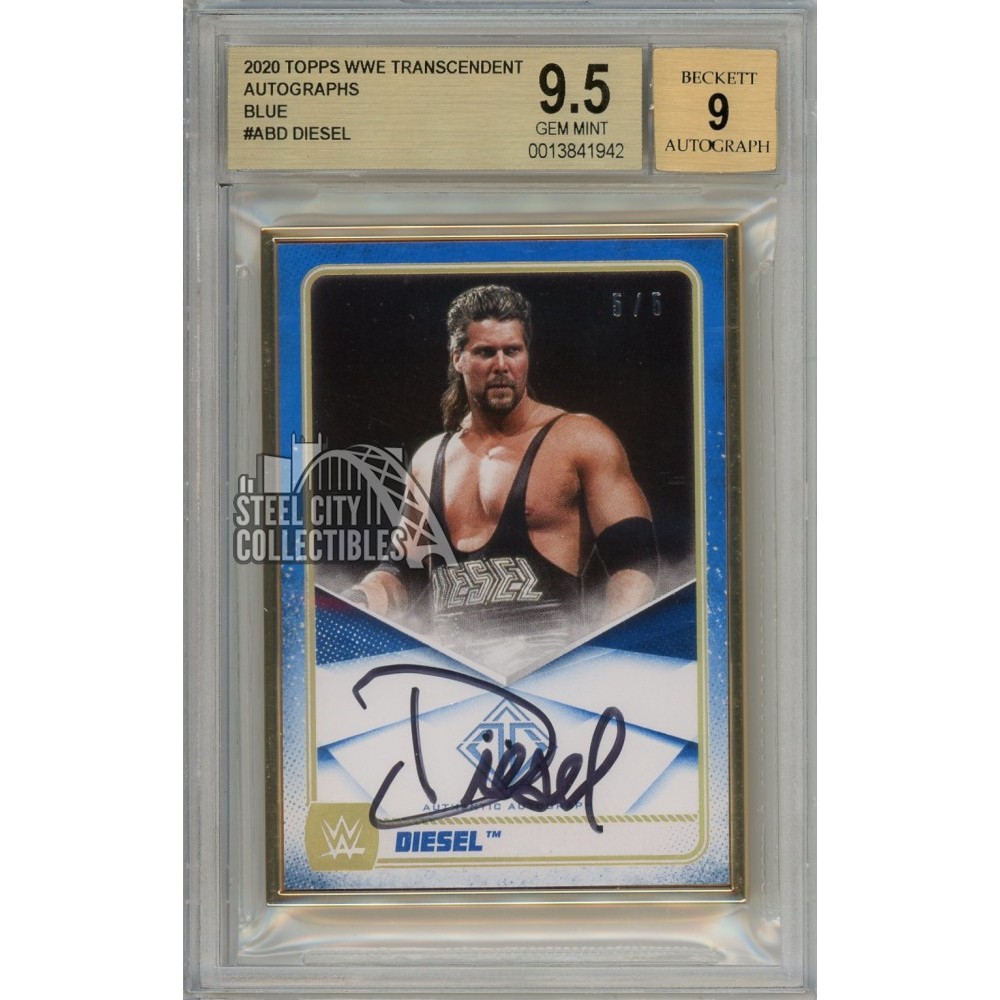 Diesel 2020 Topps Transcendent WWE Blue Autograph Card 5/5 BGS 9.5 ...