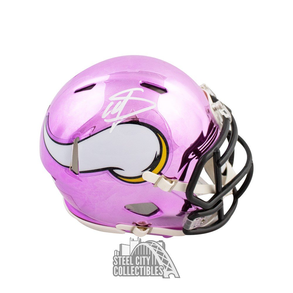 Minnesota Vikings CUSTOM Matte White - White & Pink Mini Football Helmet