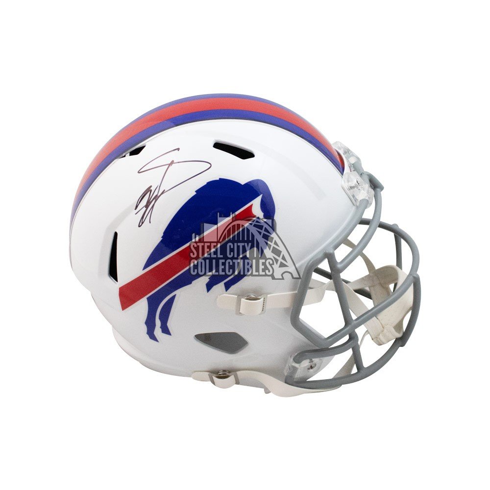 Stefon Diggs Autographed Bills Flash Replica Full-Size Helmet - BAS (Silver  Ink)