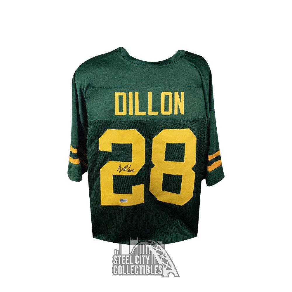 AJ Dillon Autographed Green Bay Custom Football Jersey - BAS