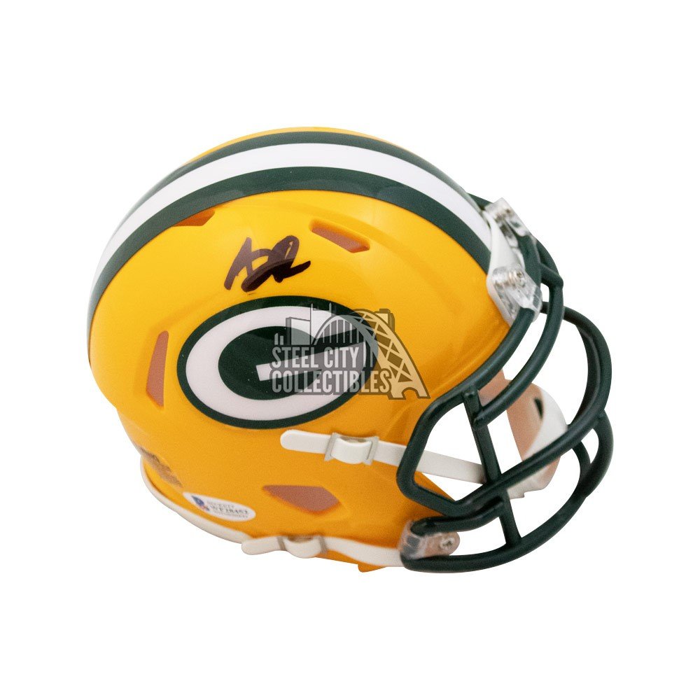 Aj Dillon Autographed Signed Green Bay Packers Lunar Speed Mini Helmet  Beckett