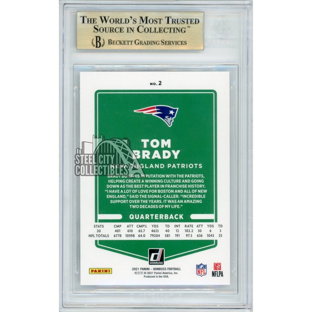 2021 Donruss Clearly Tom Brady '91 Throwback Insert Card No. 91-9