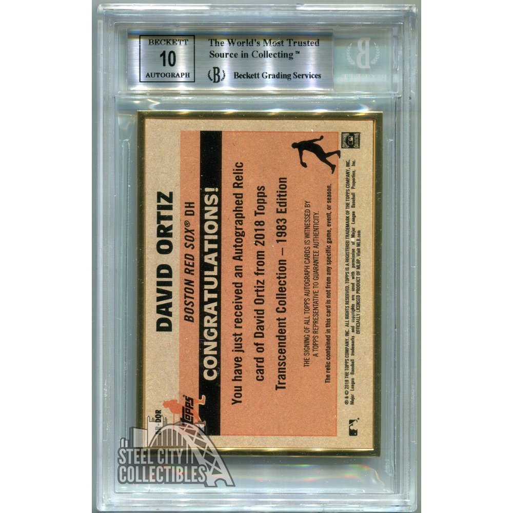 David Ortiz 2018 Topps Transcendent 1983 Autograph Patch Game-Used 1/1 -  BGS 9