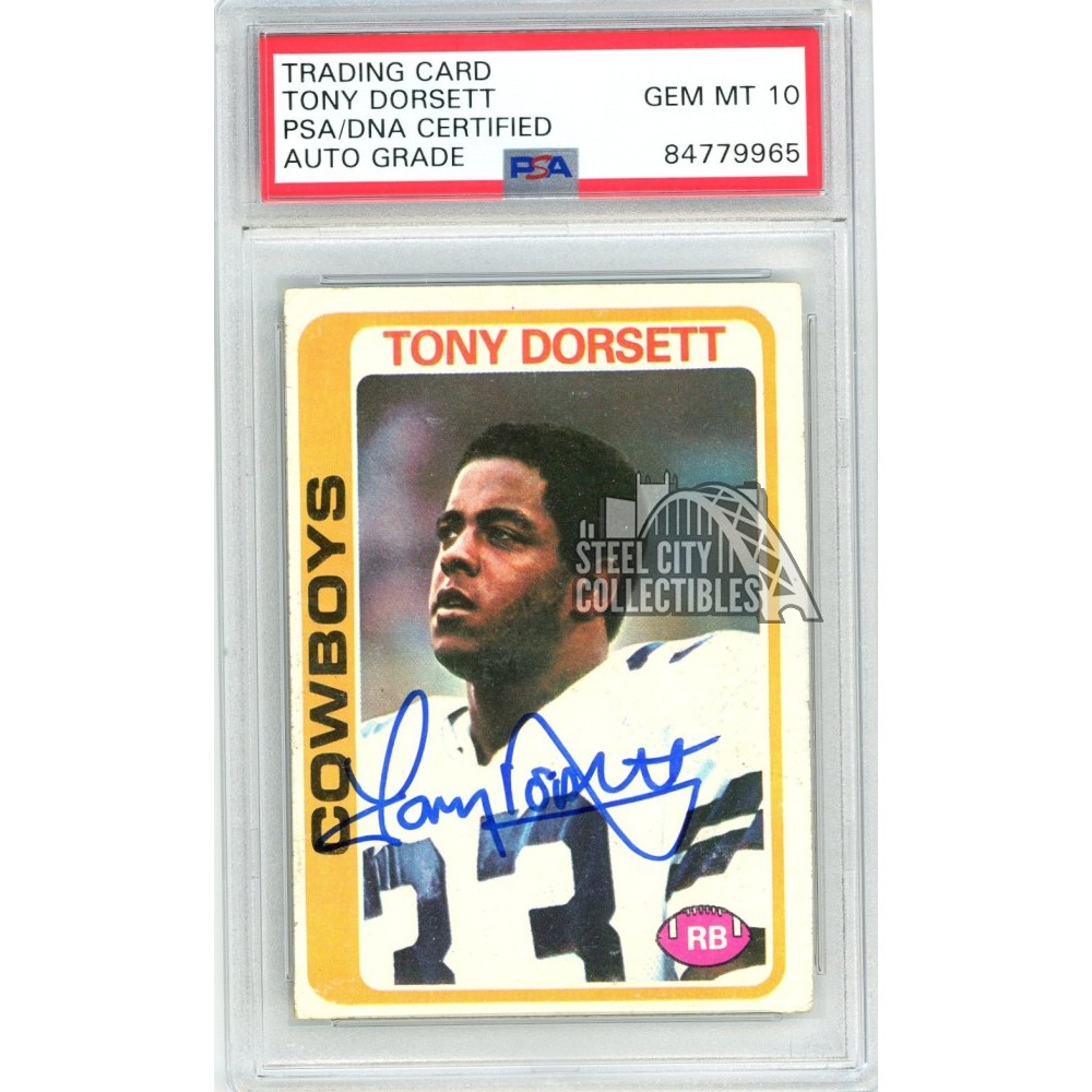 Tony Dorsett 1978 Topps Autograph Rookie Card #315 PSA/DNA 10 | Steel ...