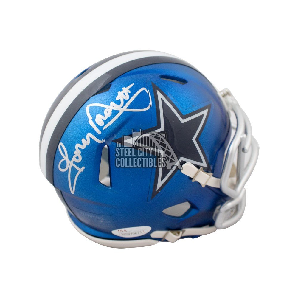 Tony Dorsett Autographed Dallas Cowboys Blaze Mini Football Helmet - JSA COA