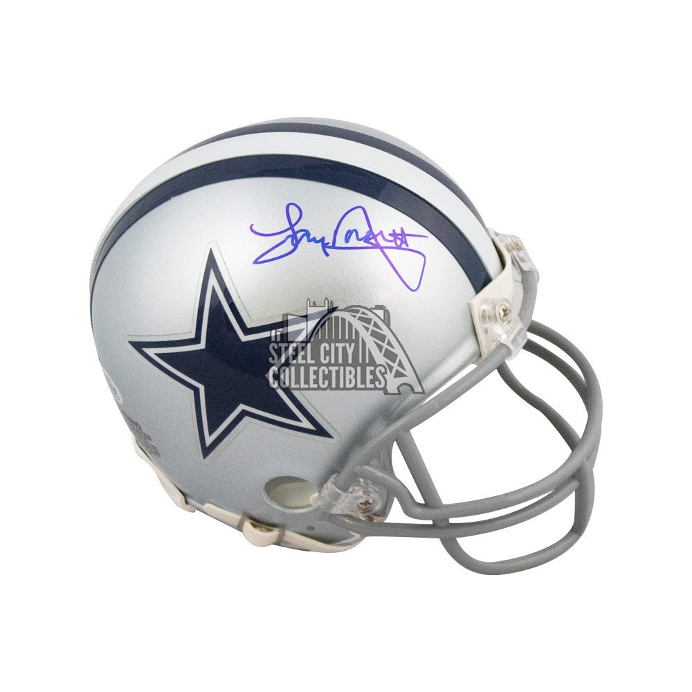 tony dorsett autographed mini helmet