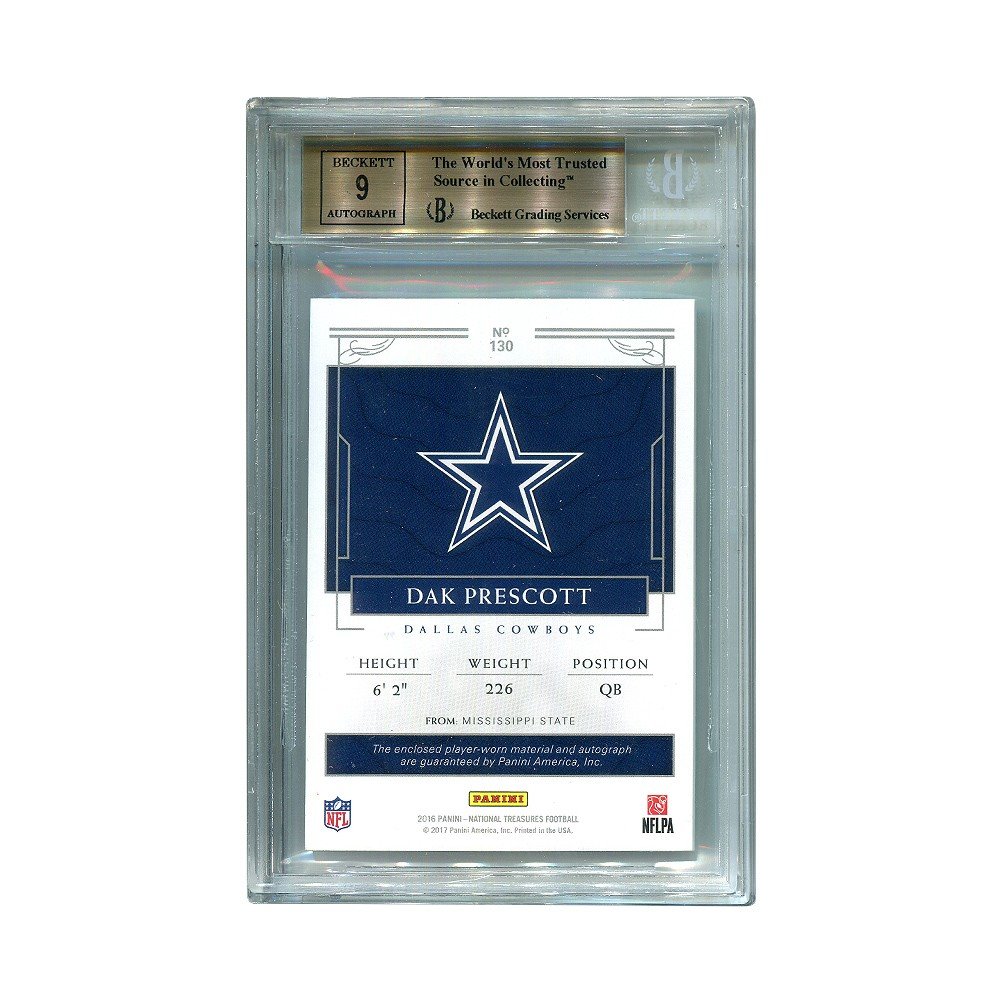 National Treasures Autograph Jersey Booklet Cowboys Dak Prescott 77/99 2016