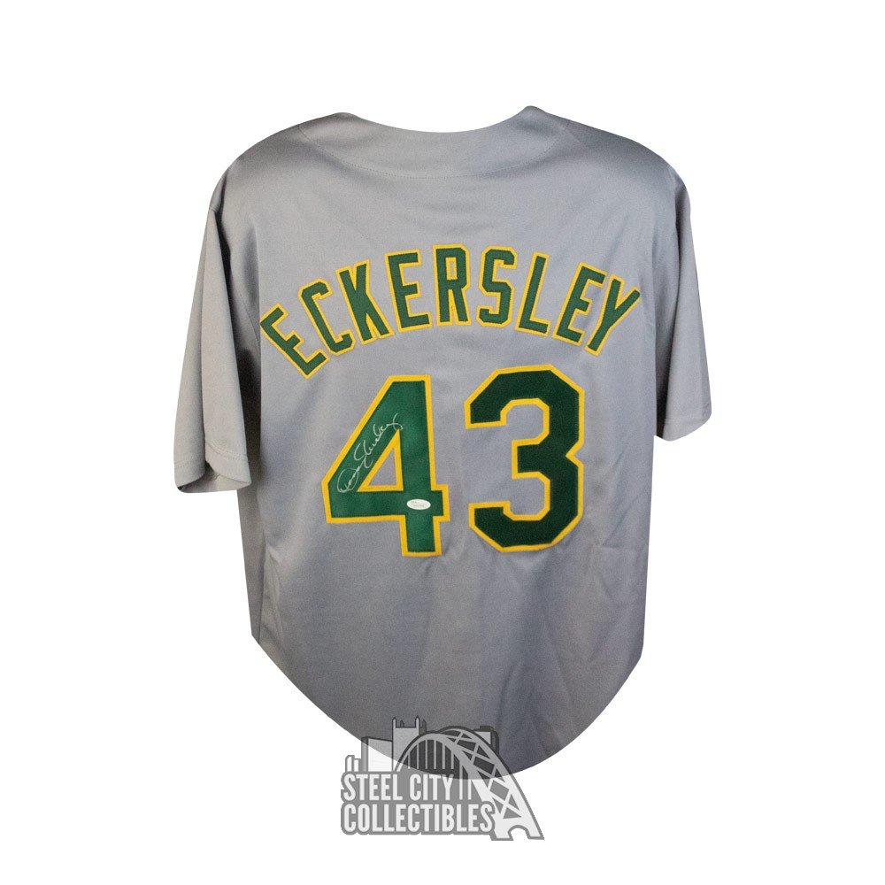 Dennis Eckersley Autographed Oakland Custom Gray Baseball Jersey - JSA COA