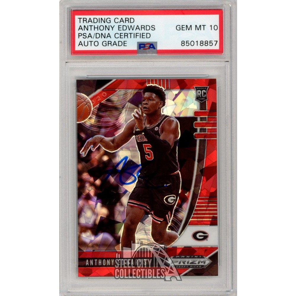 Anthony Edwards 2020-21 Panini Prizm Draft Picks Red Ice Autograph RC Card  #41 PSA/DNA 10 | Steel City Collectibles