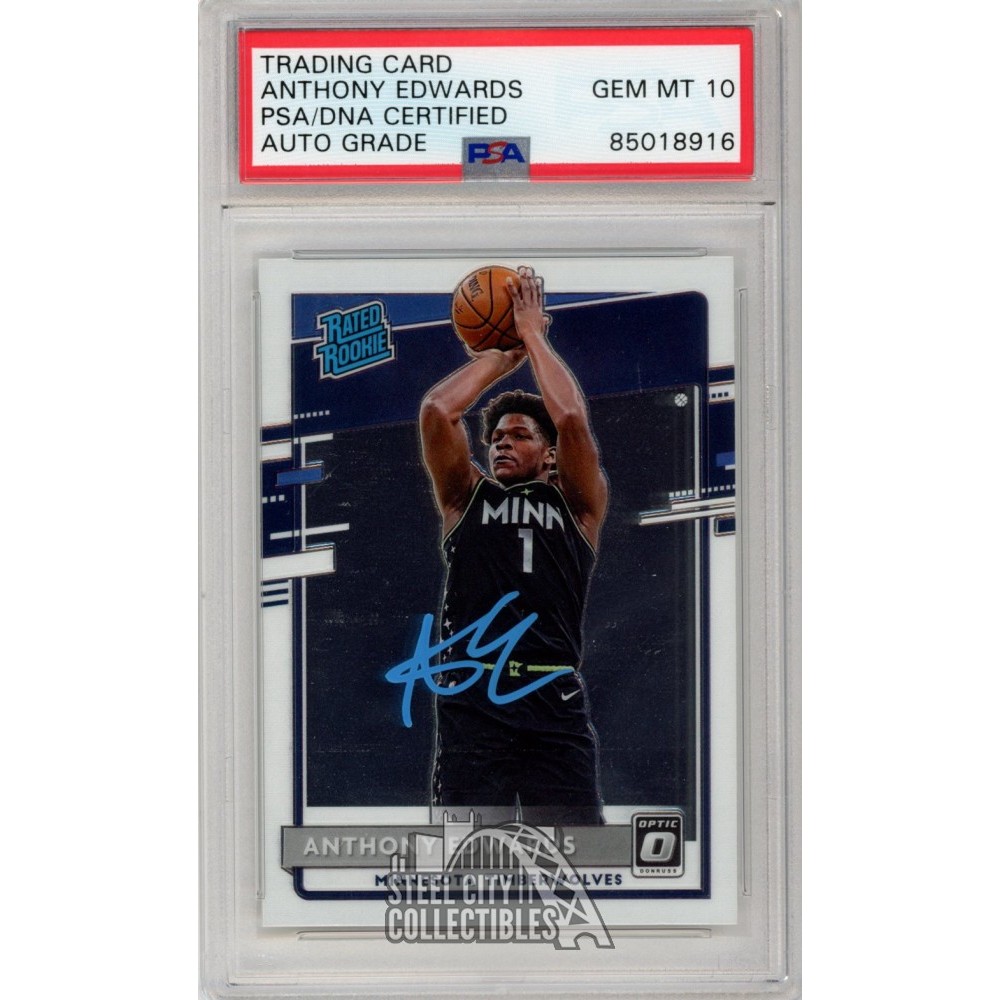 Anthony Edwards 2020-21 Panini Donruss Optic Rated Rookie Autograph ...