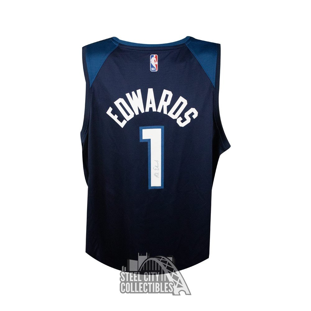 Anthony Edwards Minnesota Timberwolves Signed Statement Jersey