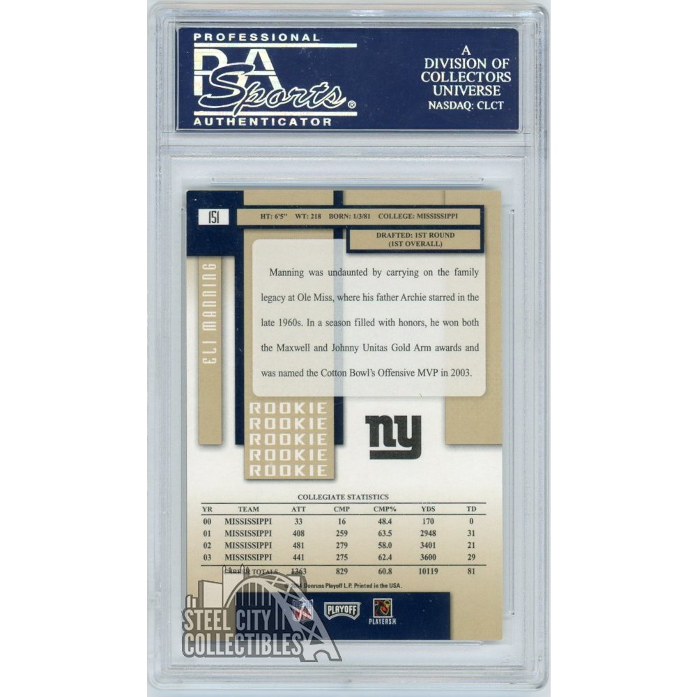 Eli Manning 2004 Playoff Prestige Personal Edition Rookie Autograph PSA/DNA