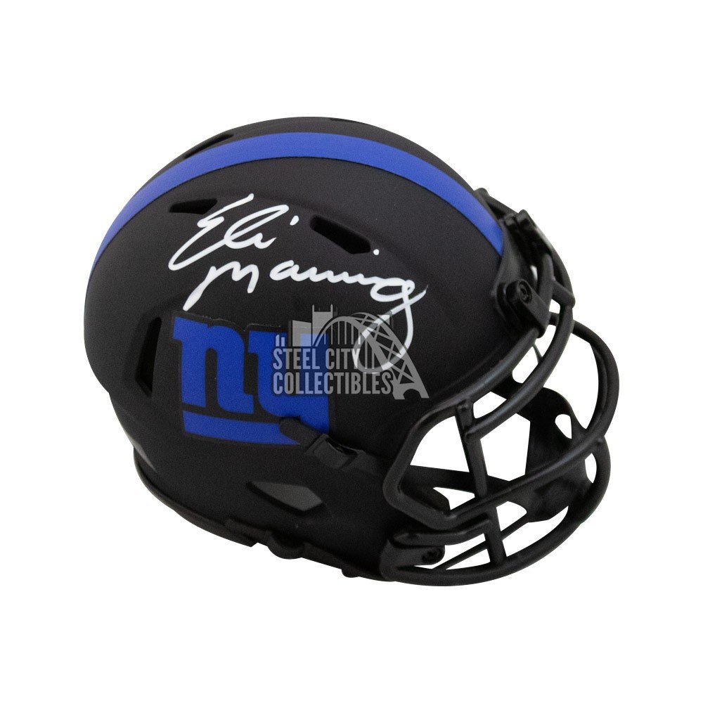 eli manning autographed mini helmet