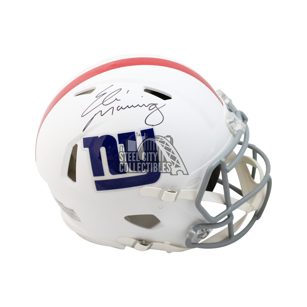 Eli Manning Autographed Giants Flat White Authentic Full-Size Football  Helmet - Fanatics