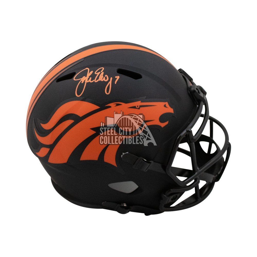 John Elway Autographed Broncos Eclipse Replica Full-Size Football Helmet -  BAS COA