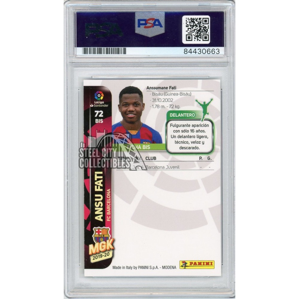 Ansu Fati 2019 Panini Megacracks La Liga Autographed Rookie Card #72BIS-  PSA/DNA | Steel City Collectibles