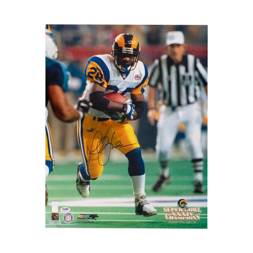 Marshall Faulk Autographed St Louis Rams 16x20 Photo - PSA/DNA COA (B)