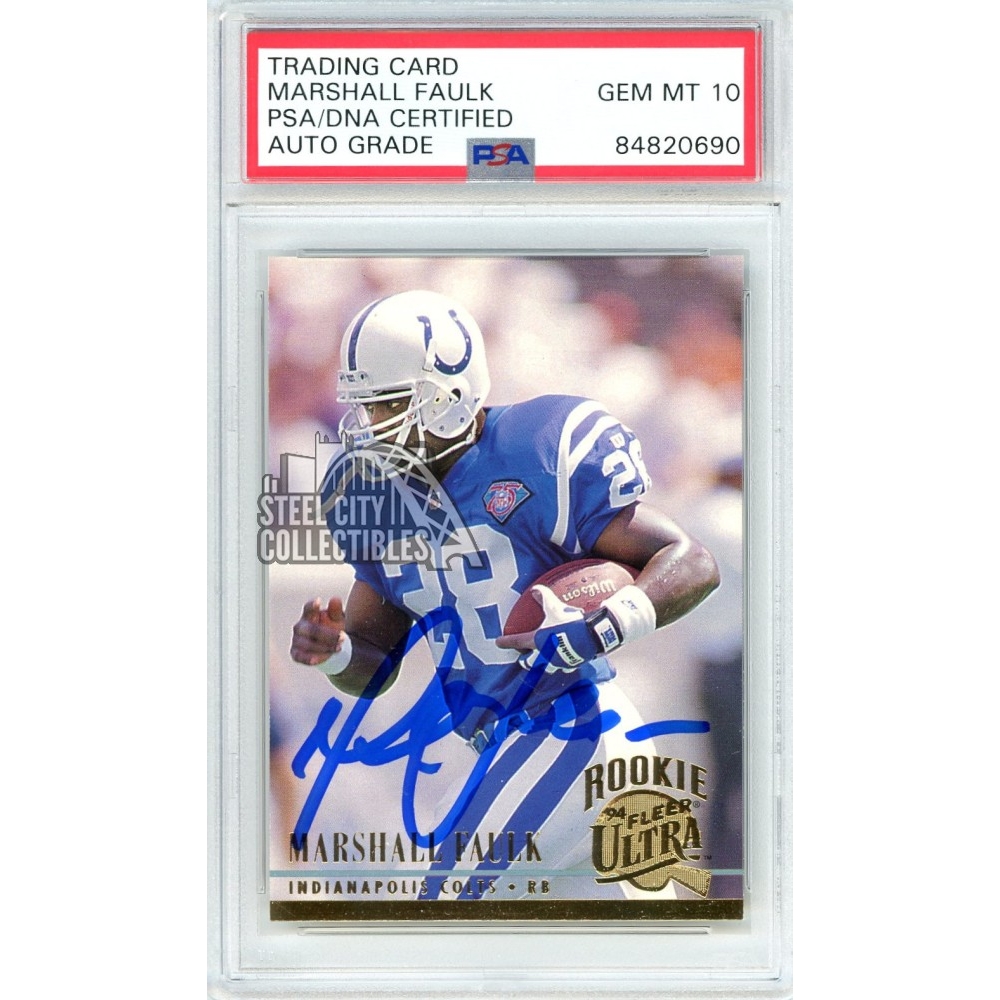 Marshall Faulk 1994 Fleer Ultra Autograph Rookie Card #408 PSA/DNA 10