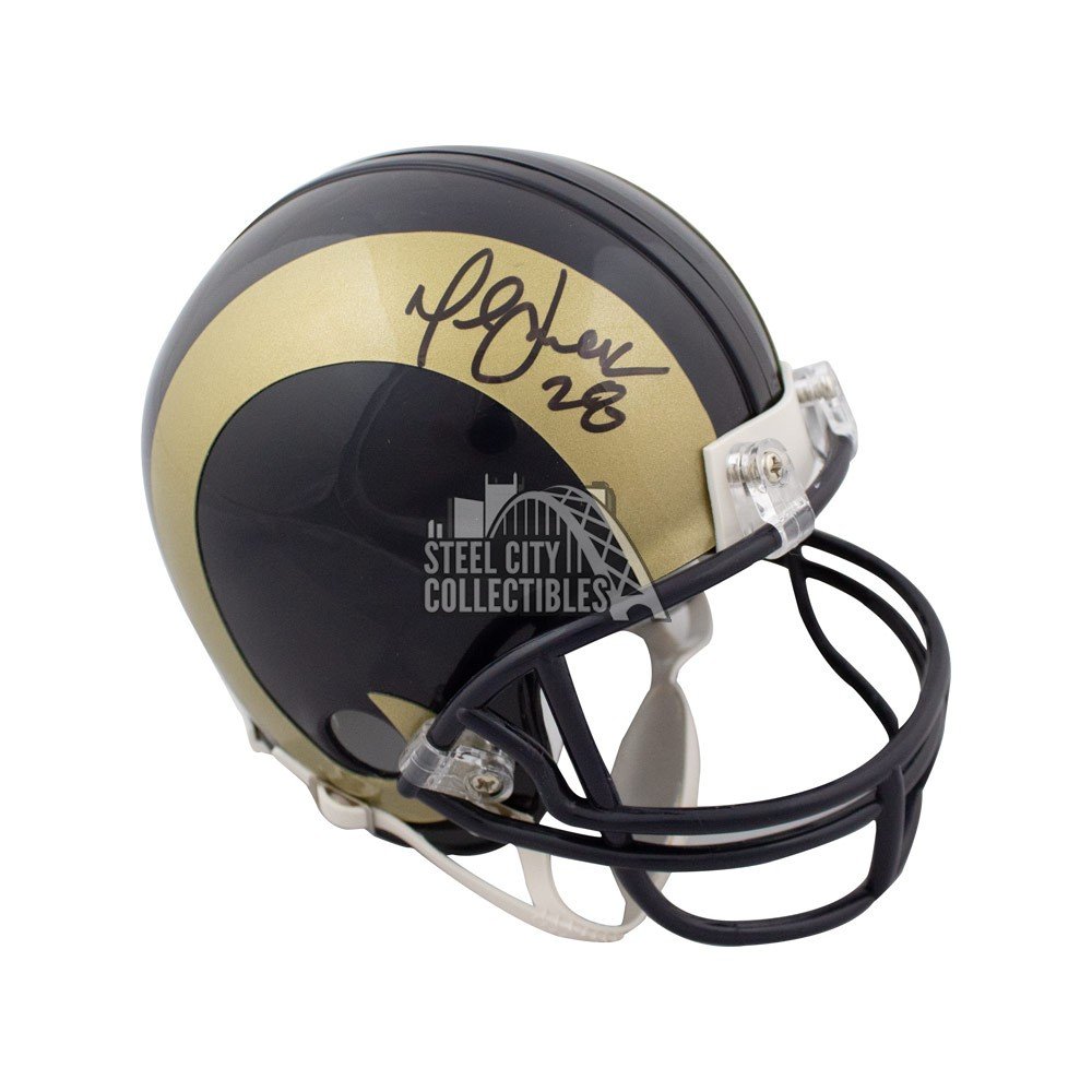 Marshall Faulk Autographed Signed Mini Helmet Rams JSA