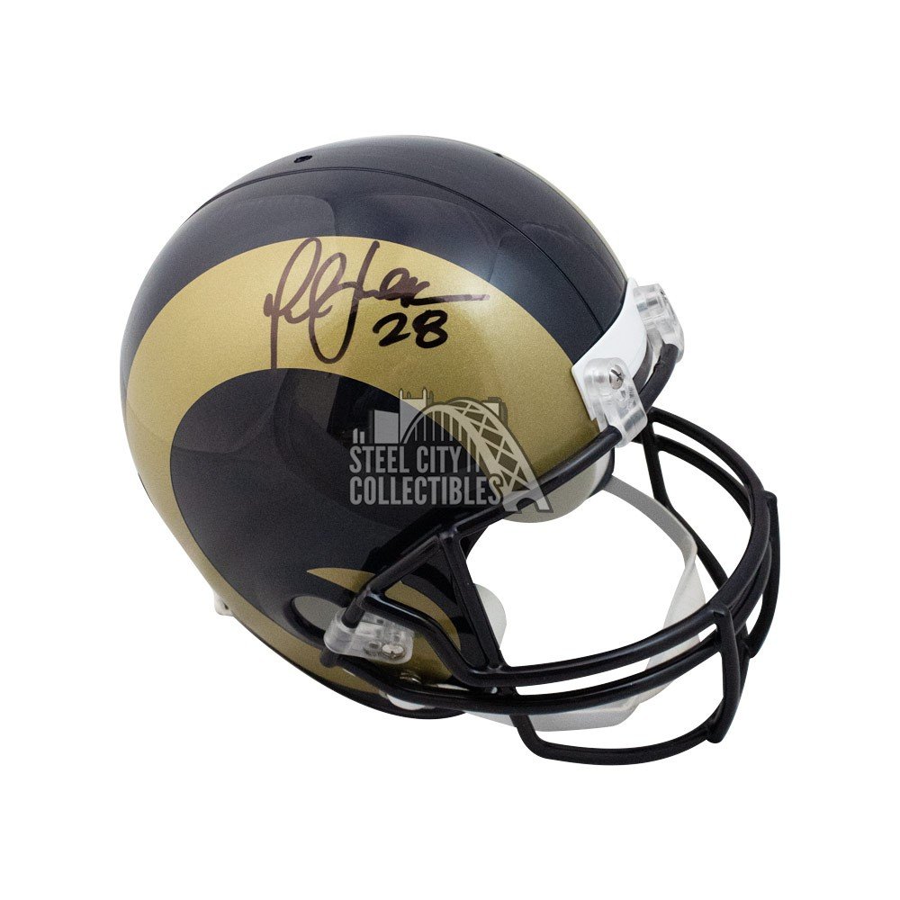 Marshall Faulk Signed Rams Logo Football Inscribed SB XXXIV Champs  (Radtke)