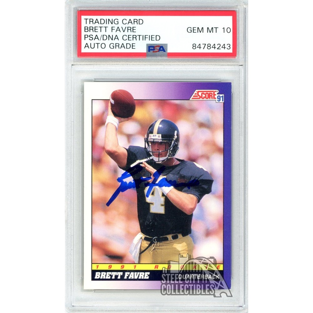 Brett Favre 1991 Score Autograph Rookie Card #611 PSA/DNA 10 | Steel ...