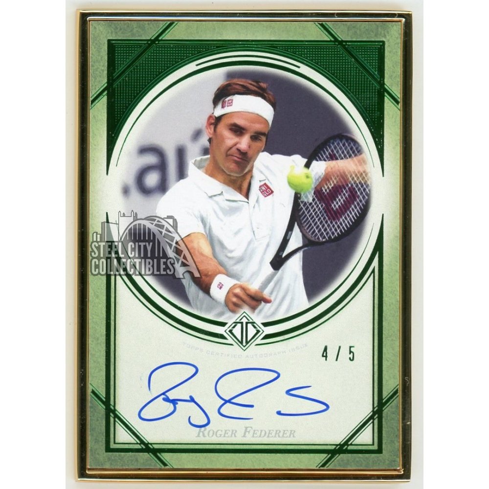 Roger Federer 2020 Topps Transcendent Tennis Collection Emerald Autograph  4/5