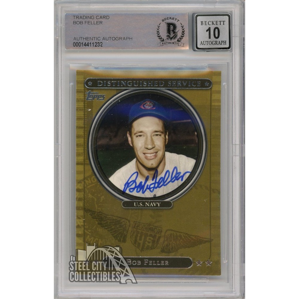 Bob Feller 2007 Topps Distinguished Service Baseball Autograph Card # ...