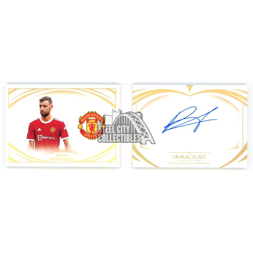 Bruno Fernandes 2021 Panini Immaculate Soccer Autograph Booklet Card 03/99