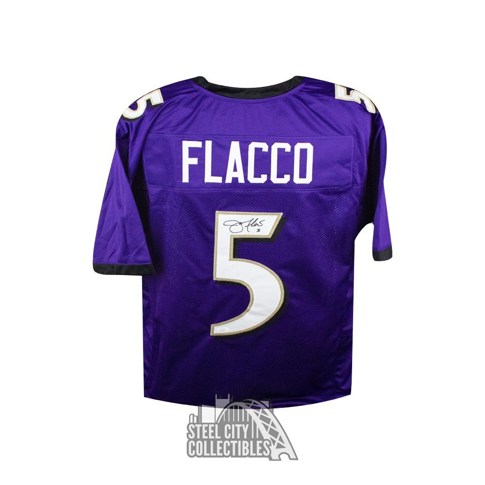 Joe Flacco Autographed Baltimore Custom White Football Jersey - JSA COA