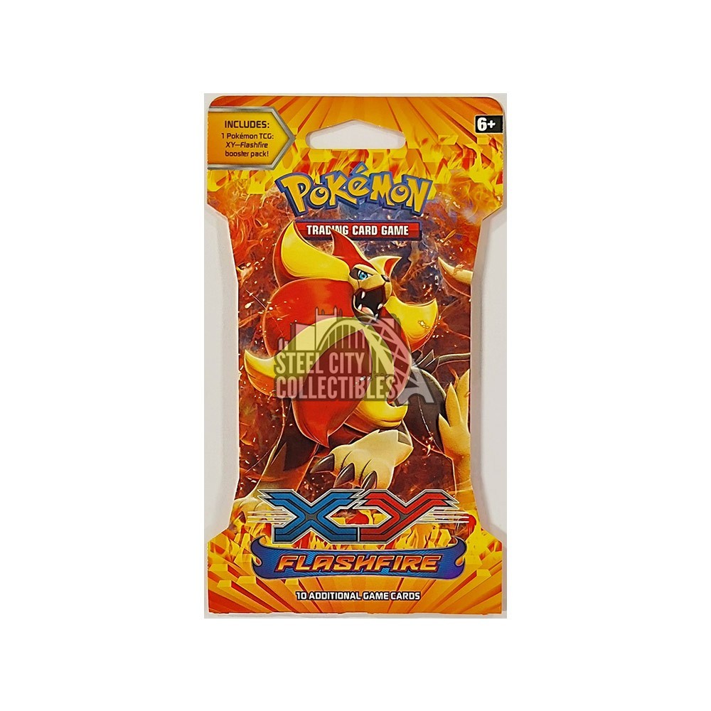 Pokemon XY Flashfire Sleeved Booster 4-Pack Art Set | Steel City